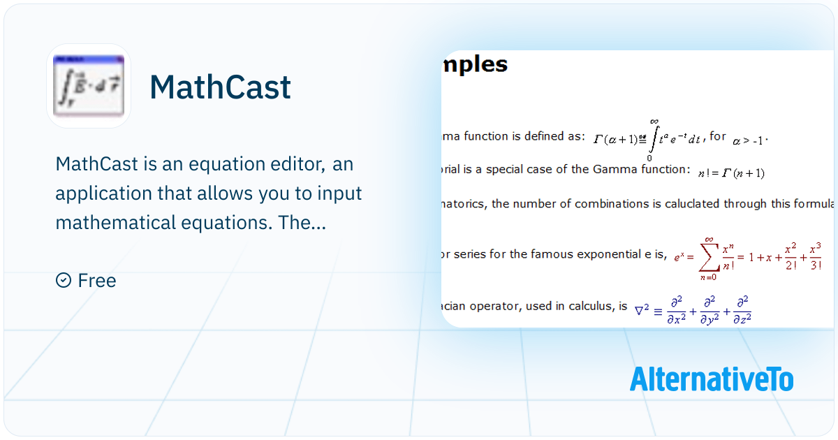 Mathcast Setting MathCast: Equation editor, an application | AlternativeTo