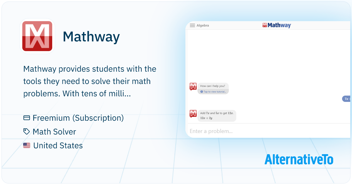 Mathway: Mathematical equation solver that supports math of any level ...