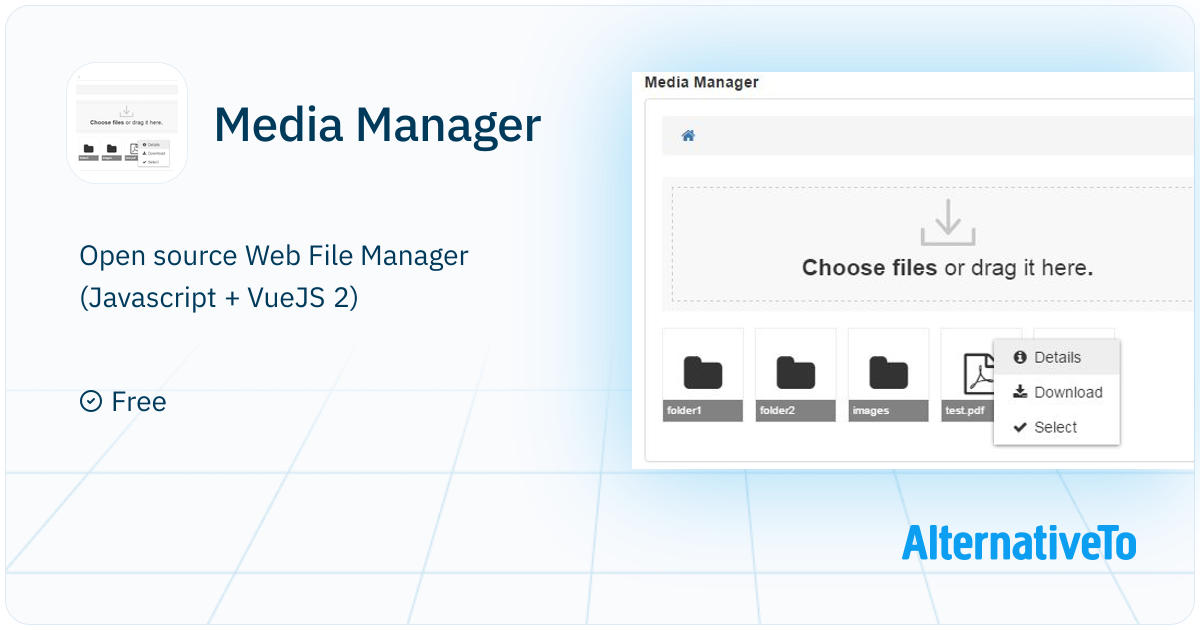 Media Manager: Open source Web File Manager (Javascript + VueJS ...