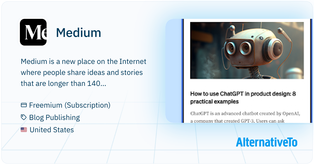 Medium: Online publishing platform | AlternativeTo