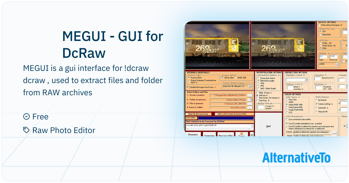MEGUI - GUI for DcRaw: MEGUI is a basic gui interface to use dcraw and ...