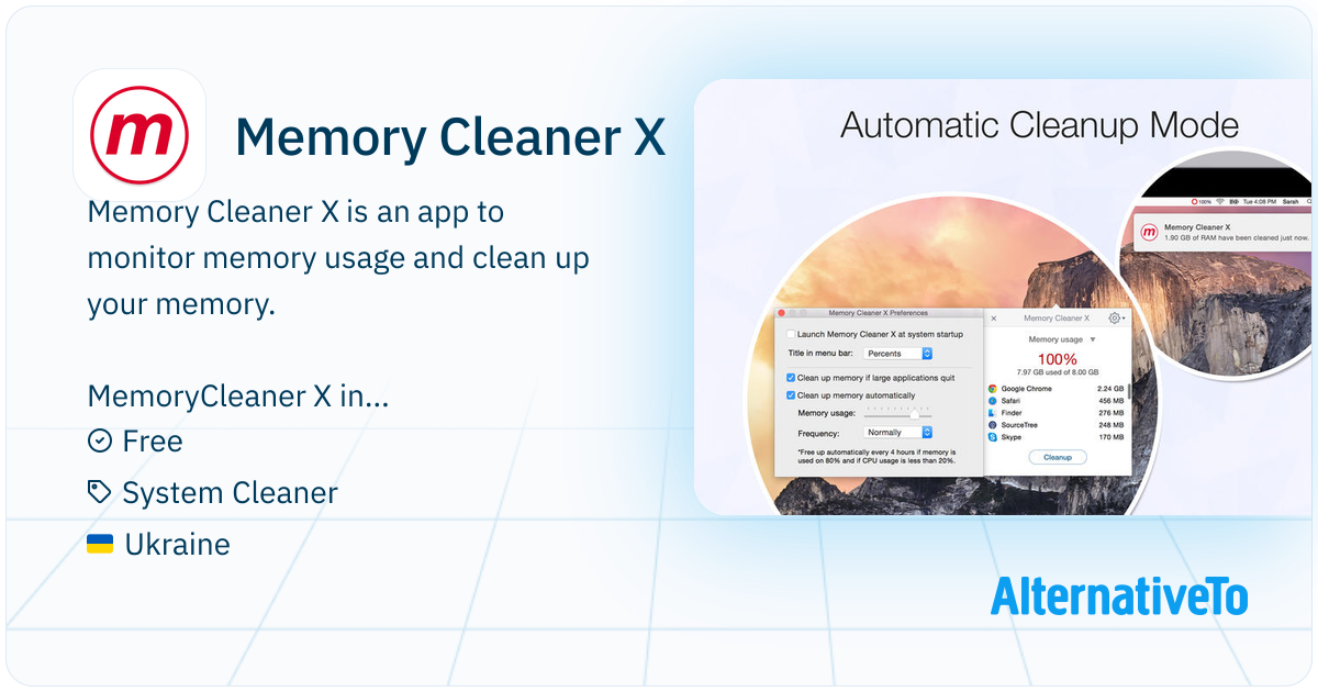 Memory Cleaner X: Cleans inactive RAM from your computer that allows ...