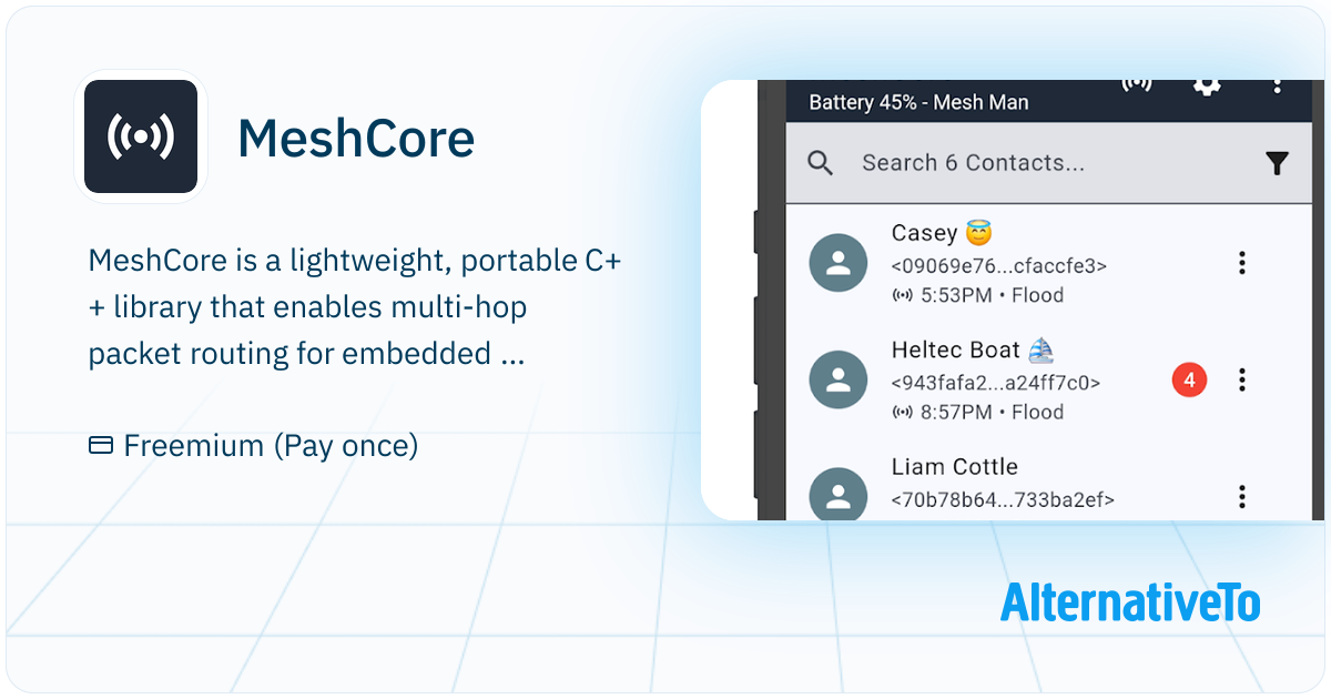 Meshcore Node MeshCore: A new lightweight, hybrid routing mesh protocol for packet ...