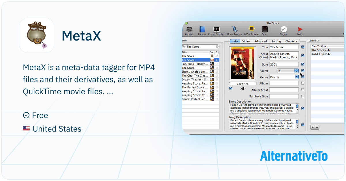 MetaX: Meta-data tagger for MP4 files and | AlternativeTo