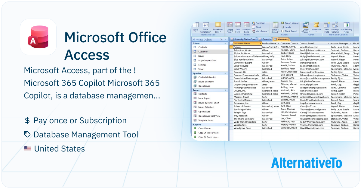 Microsoft Office Access: Database system with GUI and Jet Engine ...