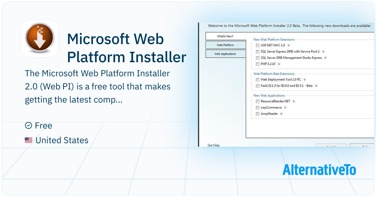 Microsoft Web Platform Installer The Microsoft Web Platform Installer