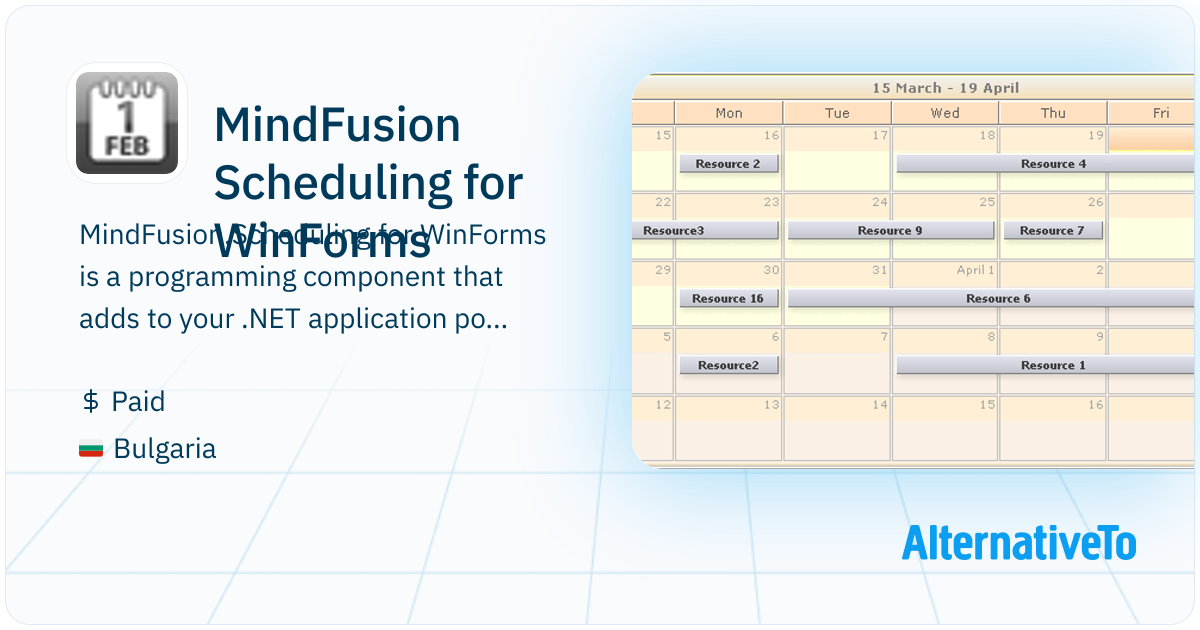 MindFusion Scheduling for WinForms: Gives you a perfect set of features ...
