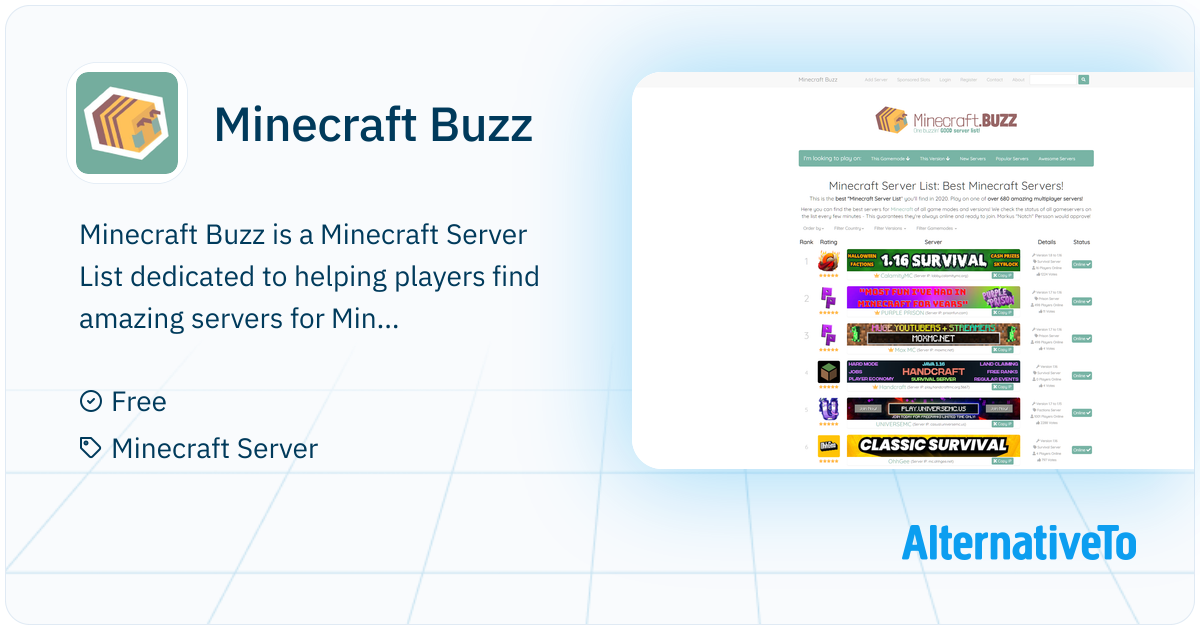 Minecraft Buzz: Minecraft Server List dedicated to helping players find ...