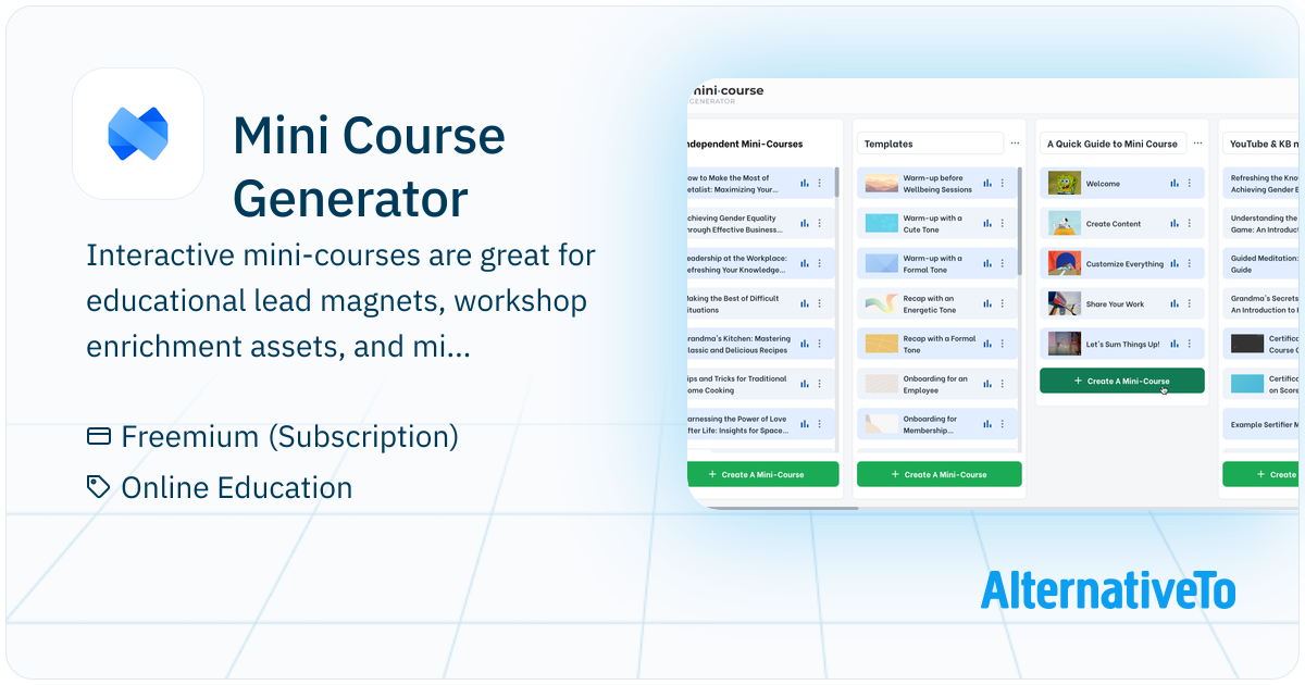 Mini Course Generator: Create mini-courses super fast with AI and great ...