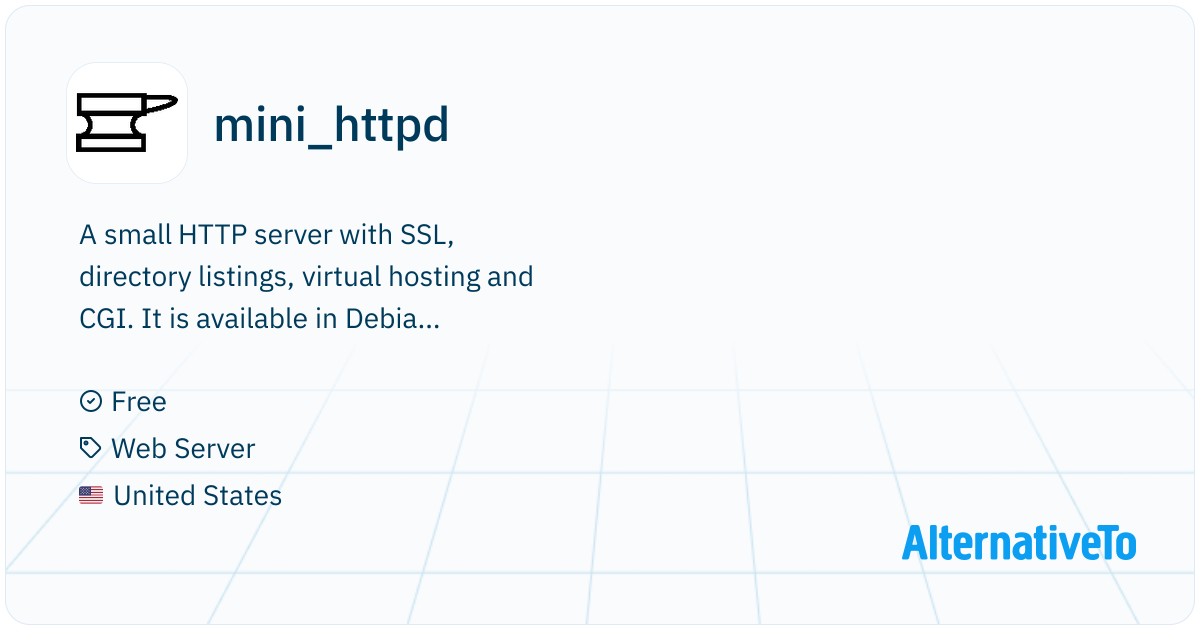 mini_httpd: A small HTTP server with SSL, directory listings, virtual ...