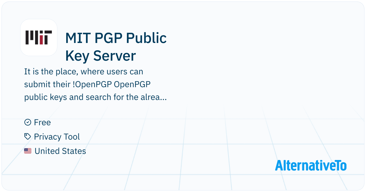MIT PGP Public Key Server: The place to publish and search OpenPGP ...