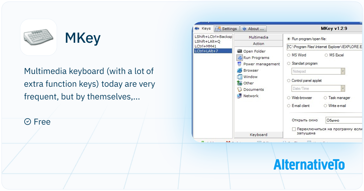 MKey: Multimedia keyboard (with a lot of extra function | AlternativeTo