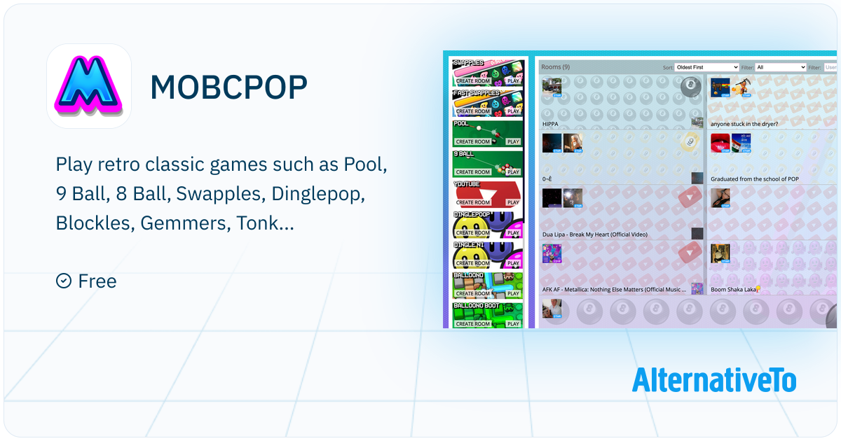 MOBCPOP: Play Pool, 9 Ball, 8 Ball, Swapples, Dinglepop, Blockles ...