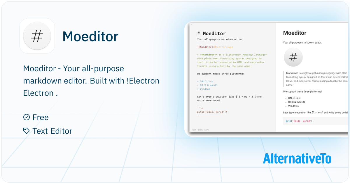 Moeditor: The all-purpose markdown editor built with Electron ...