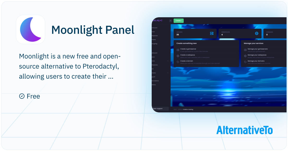 Moonlight Panel: The next generation hosting panel | AlternativeTo