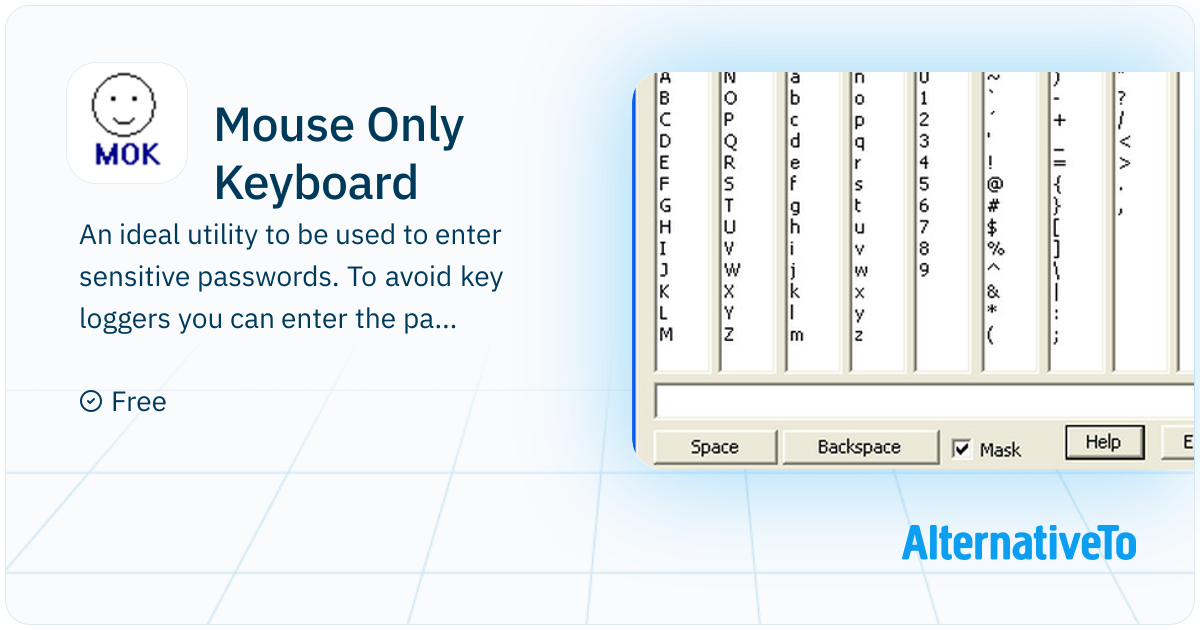 Keyboard Only Program Mouse Only Keyboard: An ideal utility to be used to enter sensitive ...