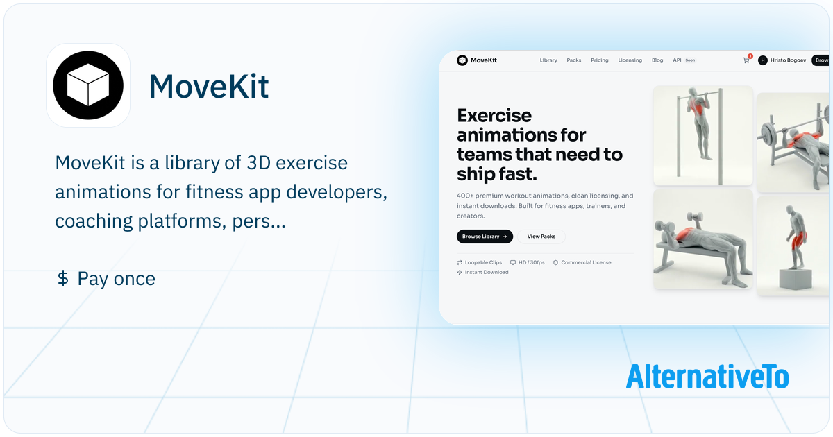 MoveKit: Premium 3D exercise animations and workout library with clean ...