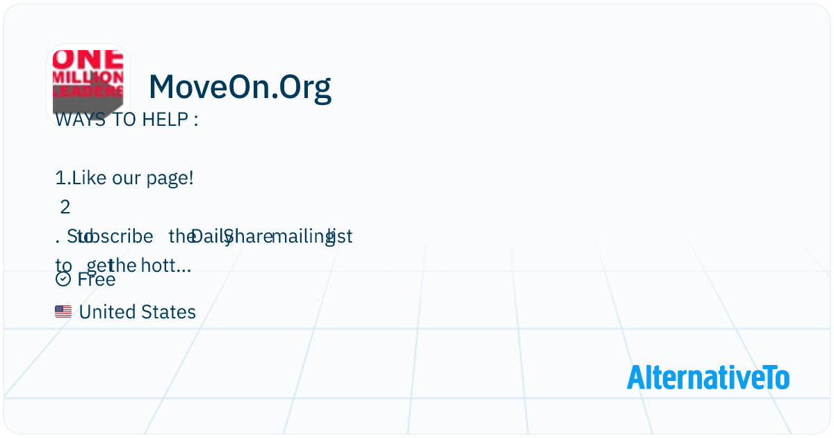 MoveOn.Org: WAYS TO HELP : | AlternativeTo