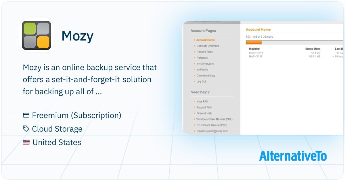 Mozypro Mozy: Online backup service that offers a | AlternativeTo