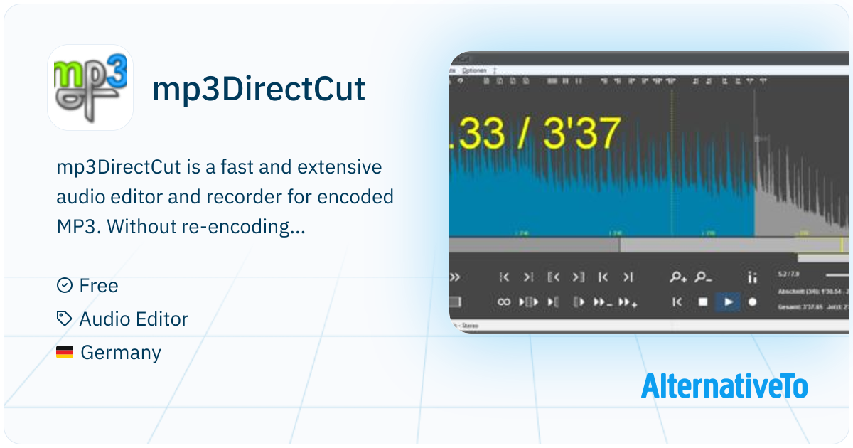 Mp3directcut mp3DirectCut: Fast and extensive audio editor and recorder for encoded ...