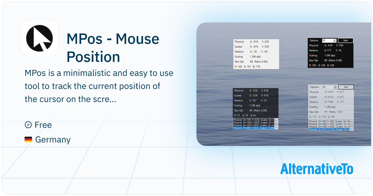 MPos - Mouse Position: Simple mouse position tracker and DPI ...