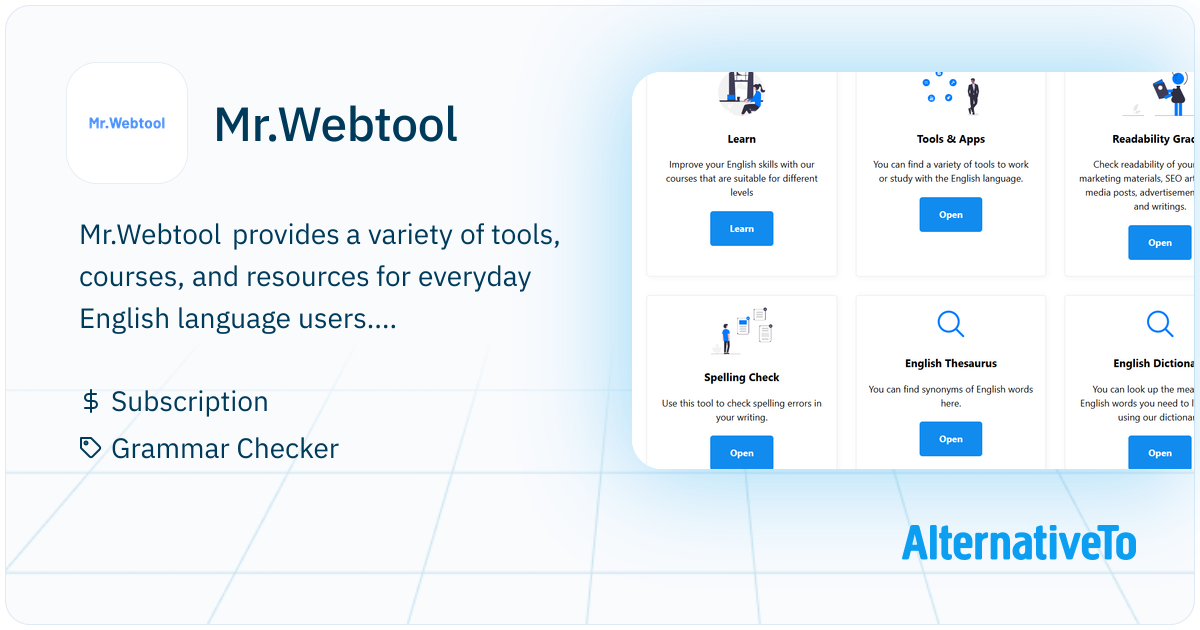Mr.Webtool: A comprehensive suite of English language tools, courses ...
