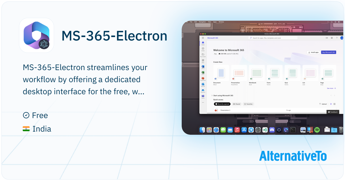 MS-365-Electron: Unofficial Microsoft 365 Web Desktop Wrapper made with ...