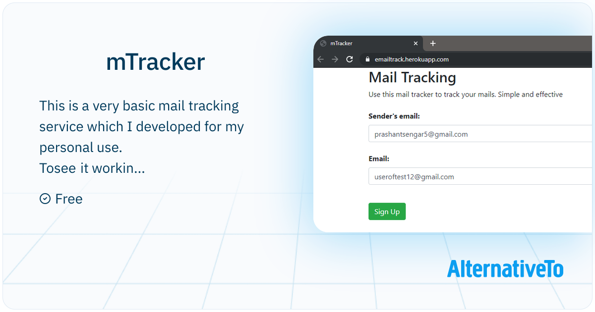 mTracker: This is a very basic mail tracking service which | AlternativeTo