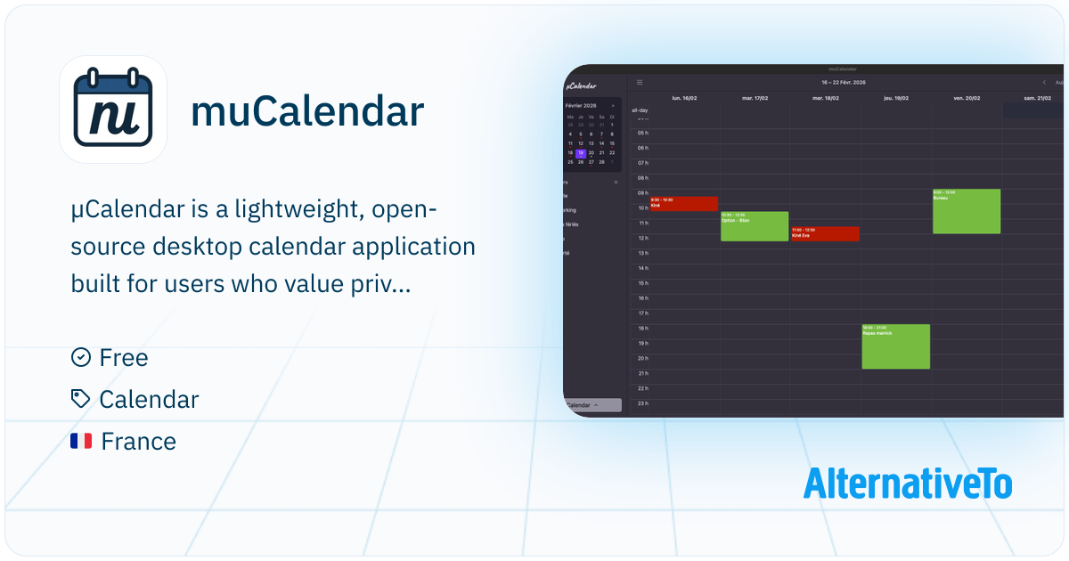muCalendar: Lightweight, open-source desktop calendar application built ...