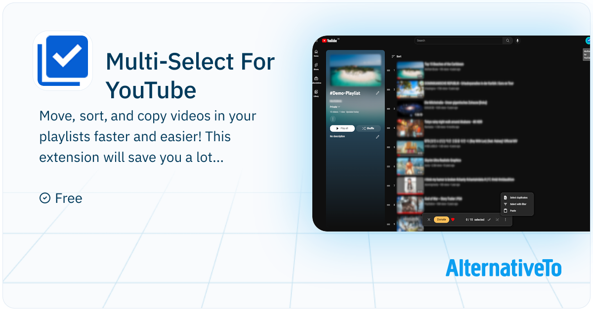 Youtube Select Video Example Multi-Select For YouTube: Easily sort & modify your YouTube playlists ...