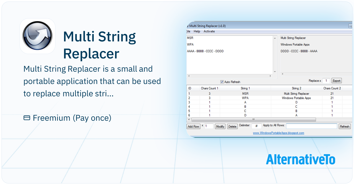 Multi String Replacer: Replace multiple strings at once! | AlternativeTo