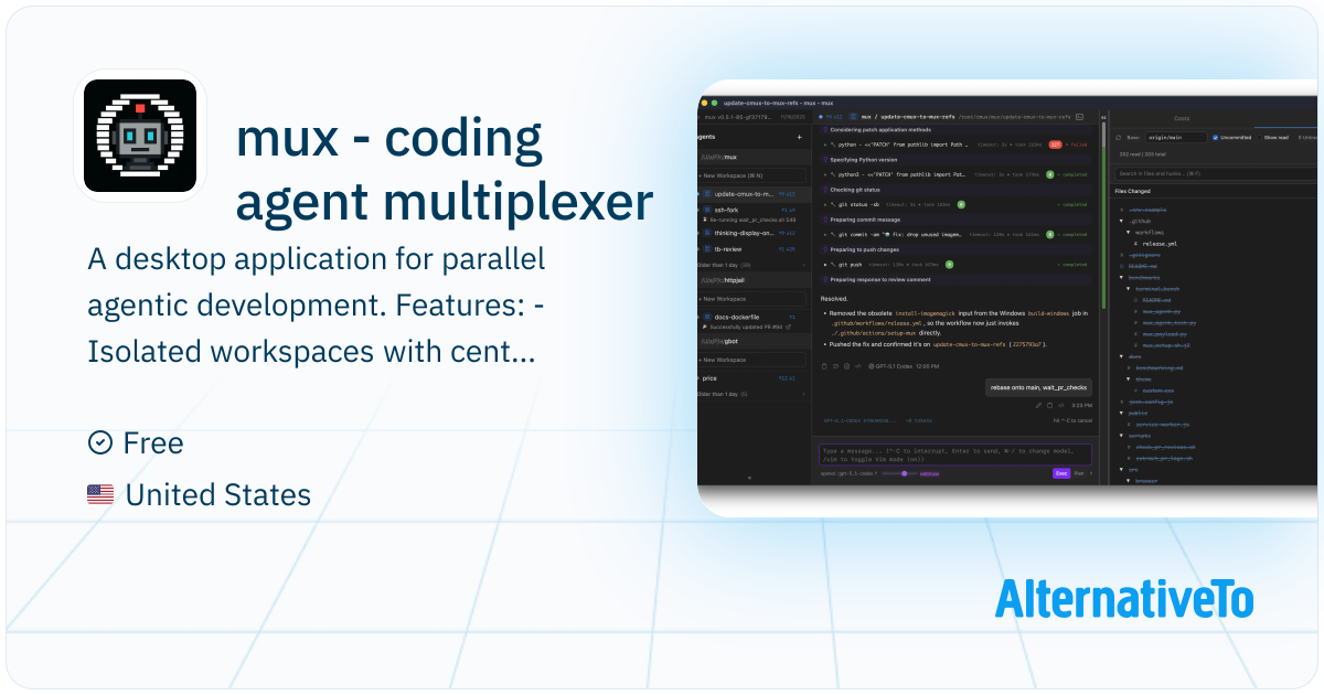 mux - coding agent multiplexer: A desktop app for isolated, parallel ...