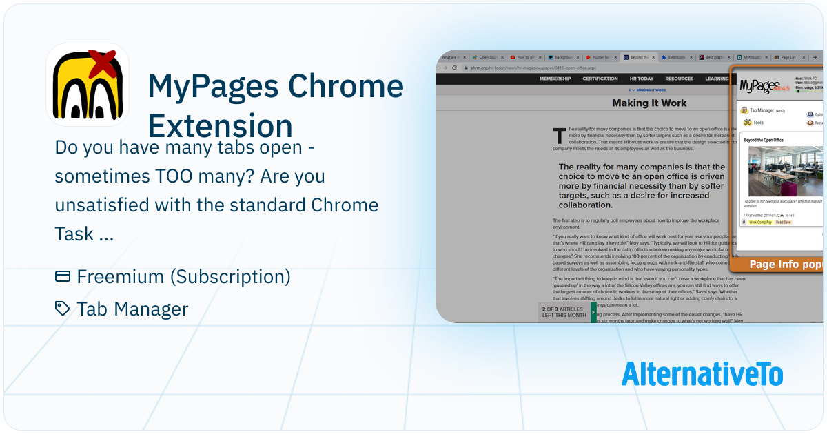 MyPages Chrome Extension: Tab manager / Web page info popup | AlternativeTo