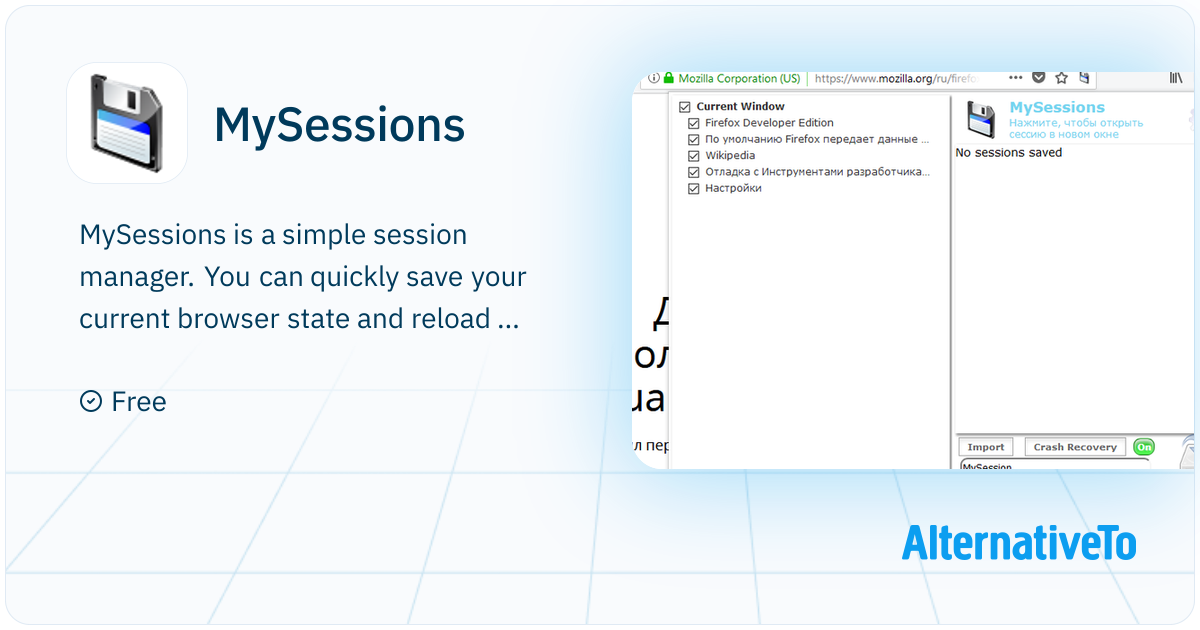 MySessions: Simple session manager | AlternativeTo