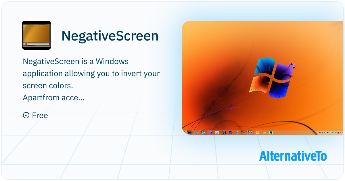 NegativeScreen: Windows application allowing | AlternativeTo