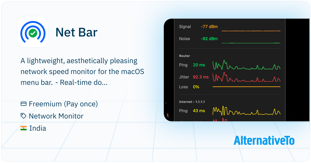 Net Bar: Menu bar tool for real-time network stats and Wi-Fi details ...