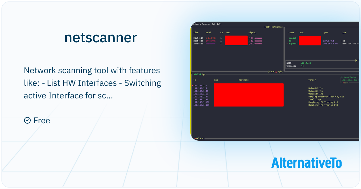 netscanner: A command-line network scanning tool | AlternativeTo