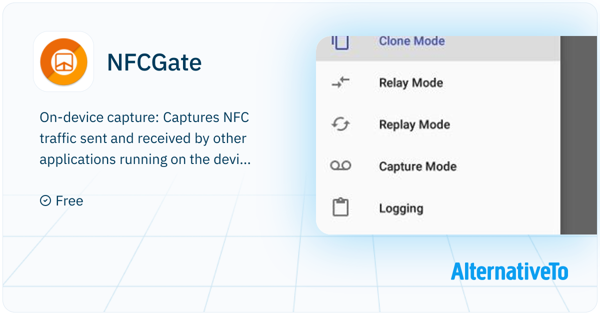 NFCGate: On-device capture: Captures NFC traffic sent and | AlternativeTo