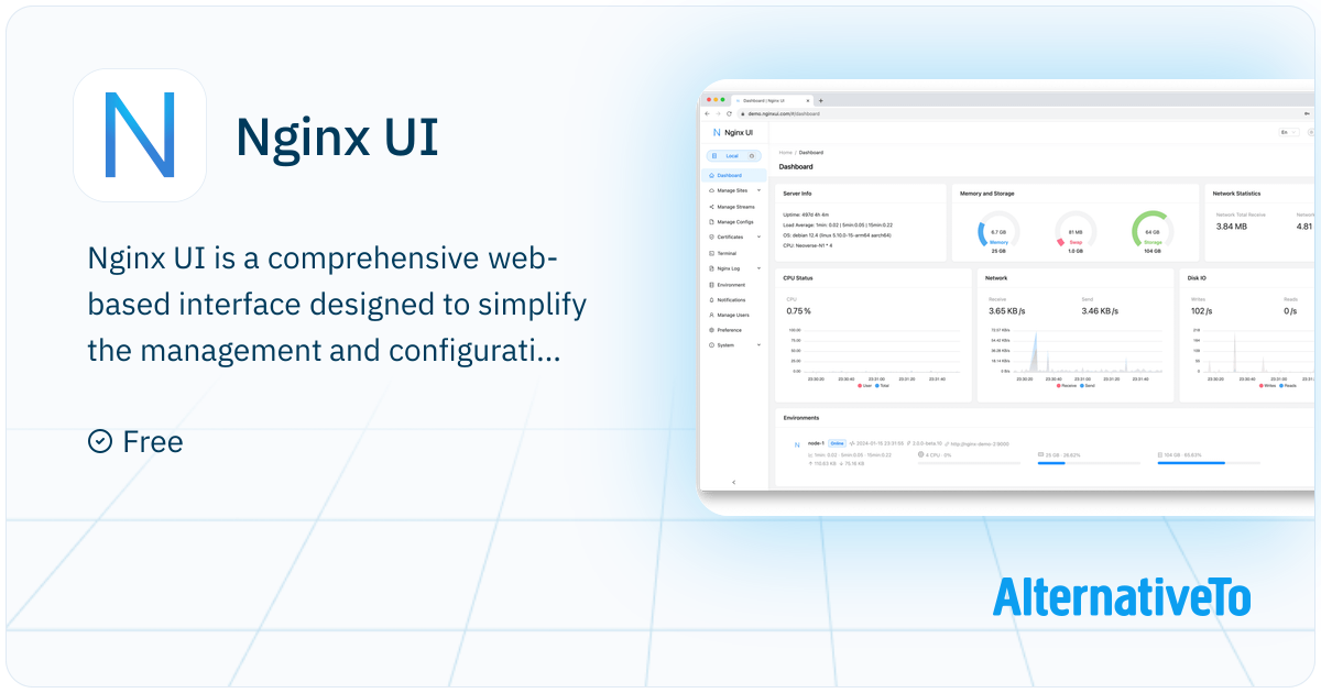 Nginx UI: Comprehensive web-based interface | AlternativeTo