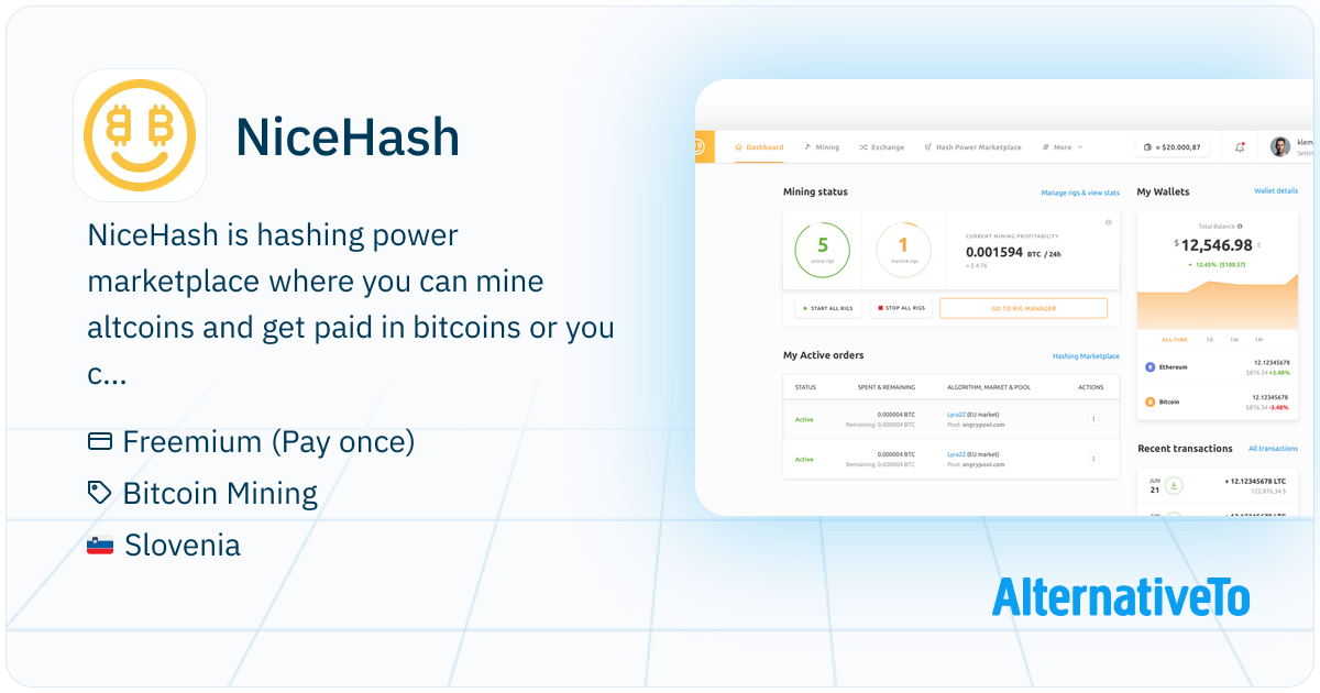 Nicehash Sign In NiceHash: Is hashing power marketplace where you | AlternativeTo