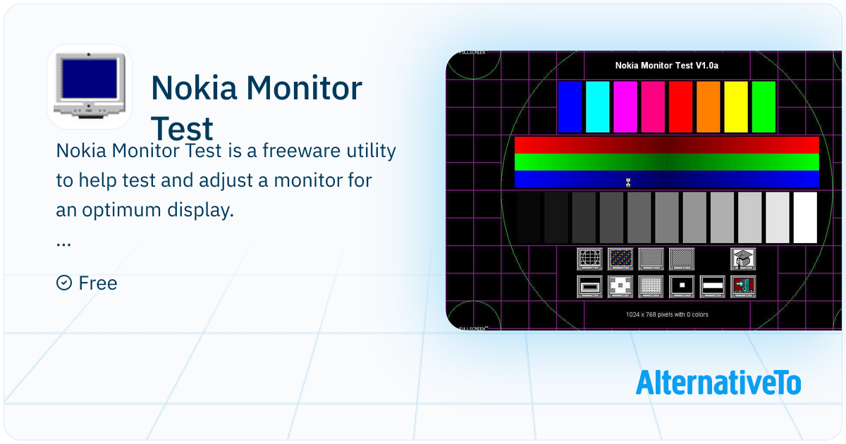 Nokia Monitor Test: Freeware utility to help test and adjust a monitor ...