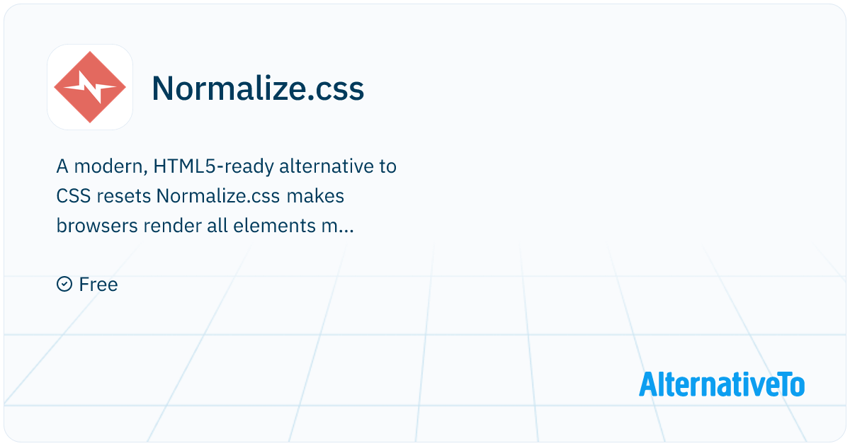 Normalize.css: A modern alternative to CSS resets | AlternativeTo