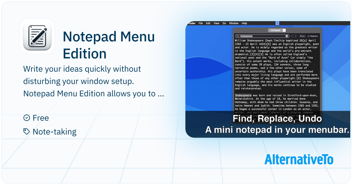 Notepad Menu Edition: Instantly jot down thoughts with a simple ...