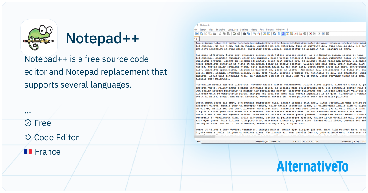 Notepad++: Free open-source editor for multiple languages | AlternativeTo