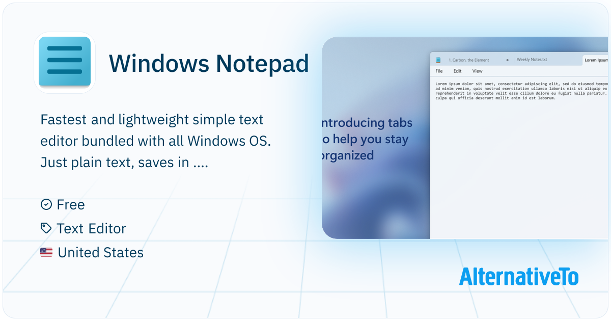 Windows Notepad: Fast, lightweight editor bundled with Windows ...