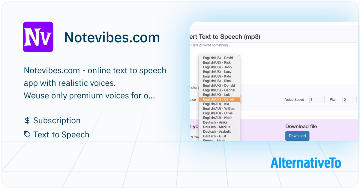 Notevibes.com: - online text-to-speech web app with realistic voices ...