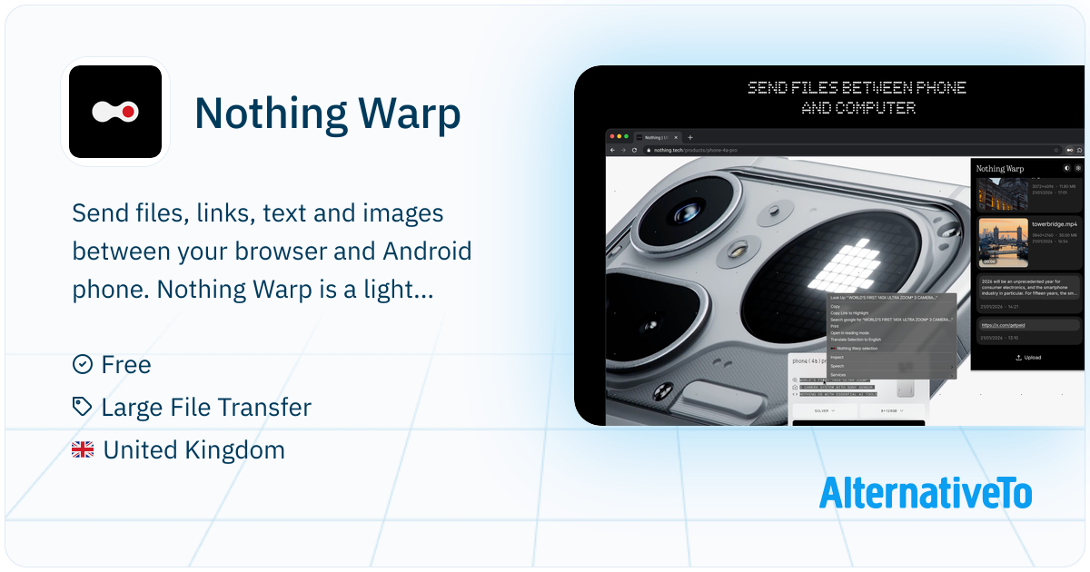 Nothing File Nothing Warp: Lightweight browser extension that helps you move files ...