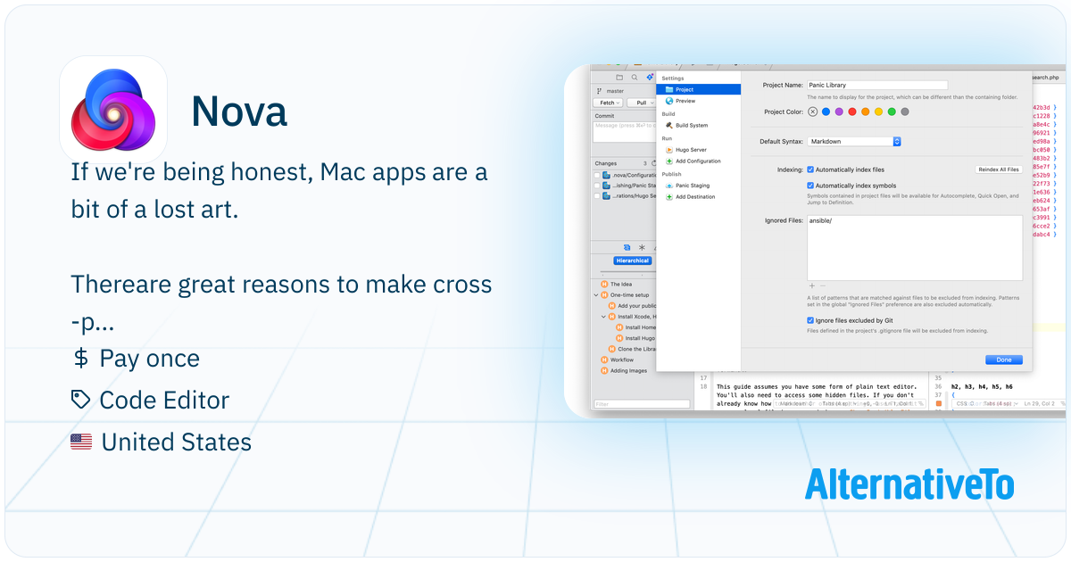 Nova: The beautiful, fast, flexible, native Mac code editor from Panic ...