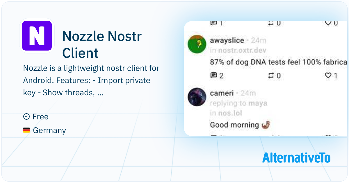 Nozzle Nostr Client: A lightweight nostr client for Android | AlternativeTo