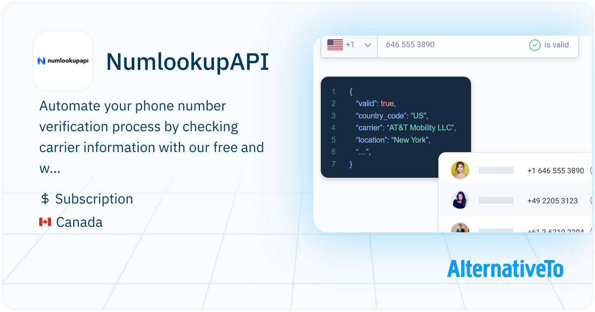 Api Num NumlookupAPI: Phone Number Lookup & Verification API - numlookupapi.com ...